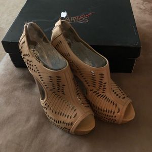 Carlos high heel platform open toe pumps